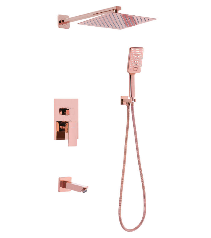 Inbouw regendouche vierkant Rose | Luxe doucheset
