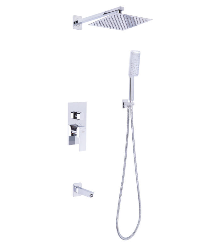 Inbouw regendouche vierkant Chroom | Luxe doucheset