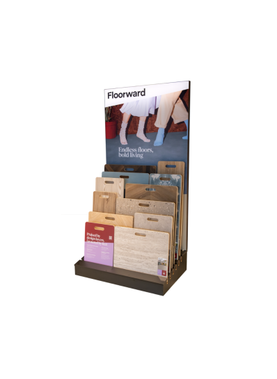 Floorward vinyl rolvloer display